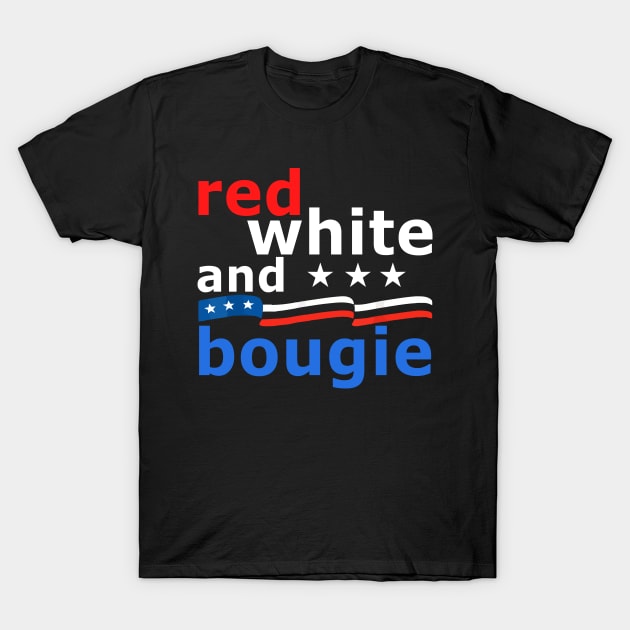 Red White And Bougie 4th of july T-Shirt by HUANROSE